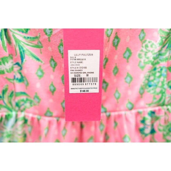 Lilly Pulitzer Libra Dress Pink Shandy Oh Diamond Girl Engine M - Picture 2 of 6